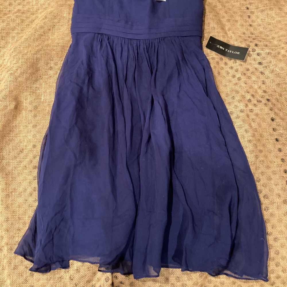 NWT Ann Taylor Blue Strapless Dress - Picture 3 of 12